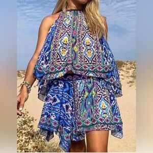 Zara Printed Halter Swing Top